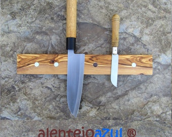 Messerleiste Olivenholz 35 cm Magnetleiste Messerhalter Schlüsselbrett Holz neodym magnet magnetisch leiste brett alentejoazul schlüssel