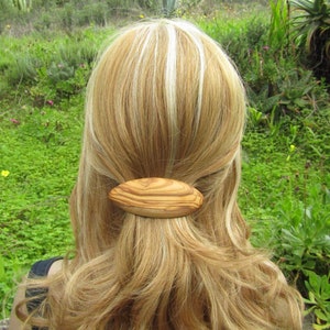 Fermaglio per capelli in legno d'ulivo fermaglio per capelli accessori per capelli fermaglio per capelli in legno d'olivo forchetta per capelli alentejoazul portogallo ovale francese fatto a mano immagine 7