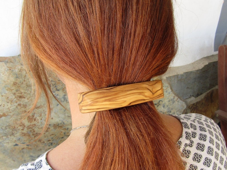 Barrette bois d'olivier pince à cheveux bois alentejoazul natural portugal artisan barrette française image 7