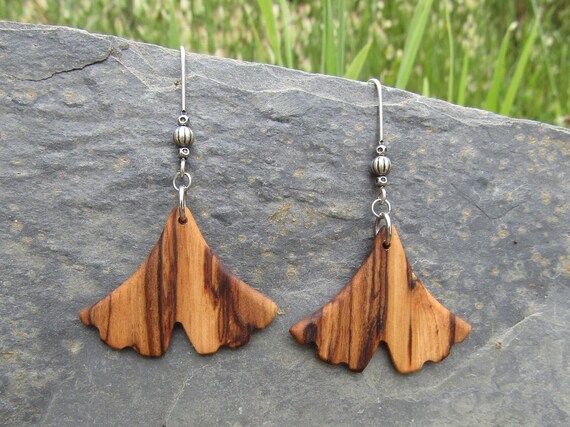 Ejecutar cuenta Pensar en el futuro Pendientes Ginkgo madera de olivo hoja aretes joyeria madera - Etsy España