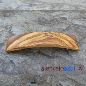 Barrette olive wood extra large hair clip hair slide wooden alentejoazul rectangular vegan handmade portugal french barrette thick hair image 1