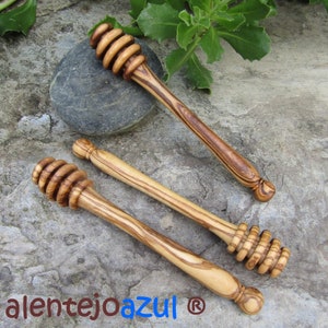 1 Honey dipper olive wood honey spoon twister wooden handmade kitchen utensil wood olive tree turned alentejoazul portugal gift beekeeper image 7