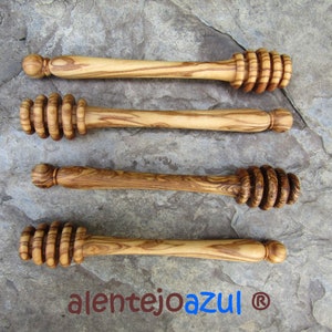 1 Honey dipper olive wood honey spoon twister wooden handmade kitchen utensil wood olive tree turned alentejoazul portugal gift beekeeper image 6