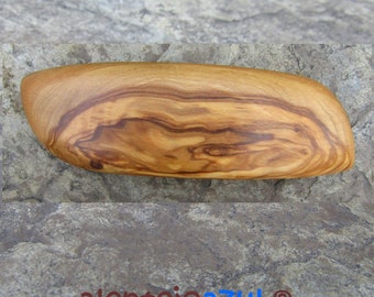 Barrette olive wood large hair clipper hair slide clip wooden alentejoazul rectangular vegan handmade portugal french barrette thick hair