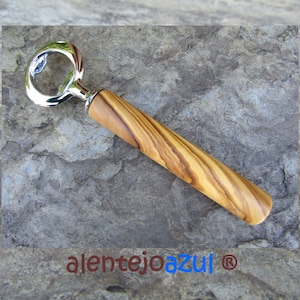 Bottle opener olive wood cap lifter wood steel wooden beer cap bar utensil alentejoazul portugal gift dad men wedding groom christmas