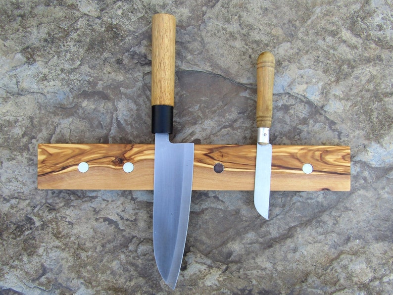 Knife Holder Olive Wood 13.77 Knife Rack Key Holder Etsy