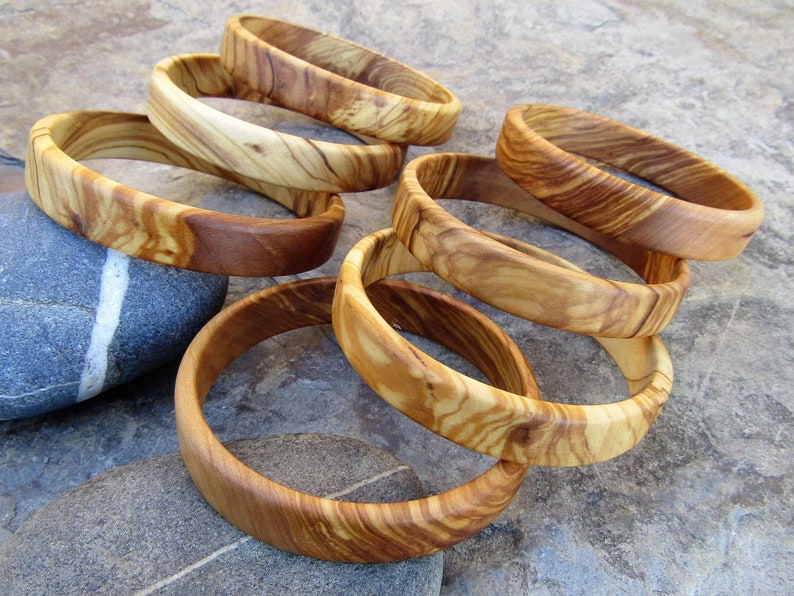 Bangle olive wood Bracelet wooden jewelry alentejoazul ,olive tree, portugal handmade natural jewelry vegan boho christmas present friend image 3