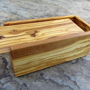 caja madera de olivo rectangular tapa deslizante caja madera alentejoazul escritorio oficina, regalo hombres, portugal boda natural imagen 10