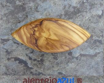 Barrette olive wood navette hairpin hair clip hair slide wooden alentejoazul vegan handmade portugal french barrette portugal olive tree