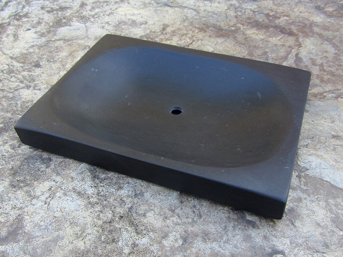 Soap Dish Black Slate Rectangular Soap Tray Square Dark Grey Etsy