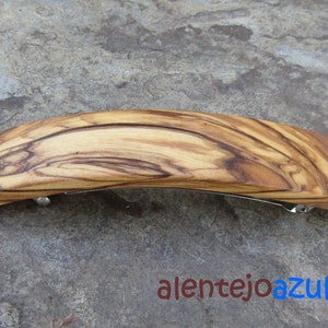 Barrette olive wood extra large hair clip hair slide wooden alentejoazul rectangular vegan handmade portugal french barrette thick hair image 6