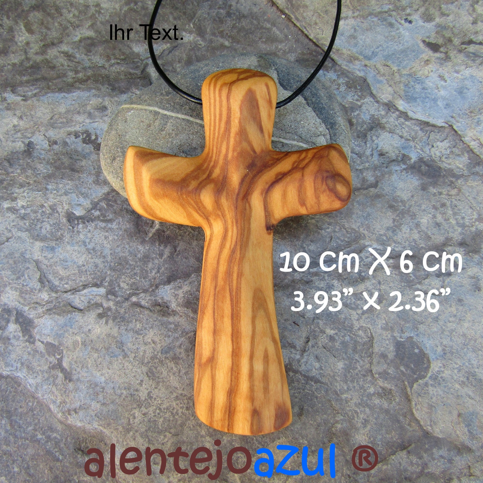 Croce Portatile In Legno D'Ulivo QTMMC Con Cordino | Mini Croce Per Preghiera E Meditazione 7 Cm | Regalo Religioso Cristiano Con Sacchetto Di Iuta | Artigianale