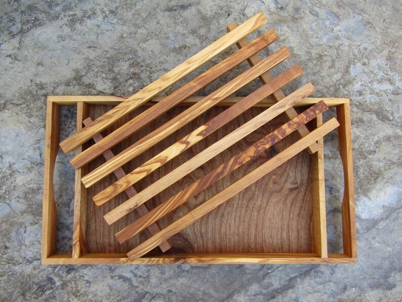 Bread Cutting Board Olive Wood Crumb Crate Wooden Board Large Etsy