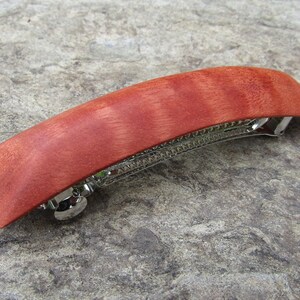 Barrette extra large red eucalyptus wood thick hair clip slide rectangularwooden alentejoazul vegan handmade portugal french barrette image 2