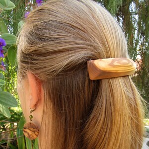 Barrette bois d'olivier pince à cheveux bois alentejoazul natural portugal artisan barrette française image 6