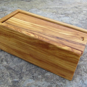 stash box olive wood case rectangular sliding lid wooden box alentejoazul office desk , present men,wooden crate natural image 3