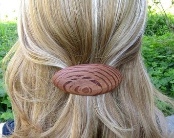 Barrette bois de chêne vert yeuse pince ovale cheveux alentejoazul natural portugal artisan barrette française bijoux bois clip à cheveux