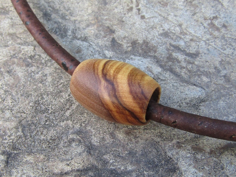 Necklace olive wood cork cord magnetic dark brown tube pendant stainless steel wooden cork jewelry vegan alentejoazul necklace men man image 3