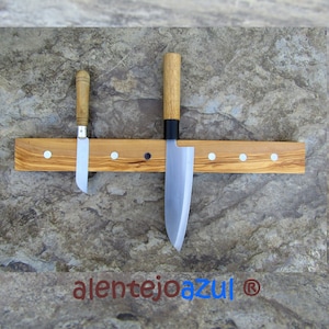 magnetic knife holder olive wood knife rack , key holder , 45 cm knife key organizer wooden kitchen accessory alentejoazul wall support zdjęcie 1