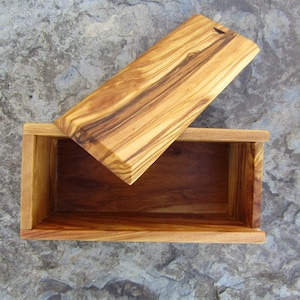 caja madera de olivo rectangular tapa deslizante caja madera alentejoazul escritorio oficina, regalo hombres, portugal boda natural imagen 5