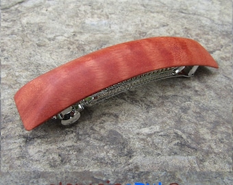 Barrette grand bois d'eucalyptus rouge pince cheveux épais rectangulaire alentejoazul natural portugal artisan française bijoux clip