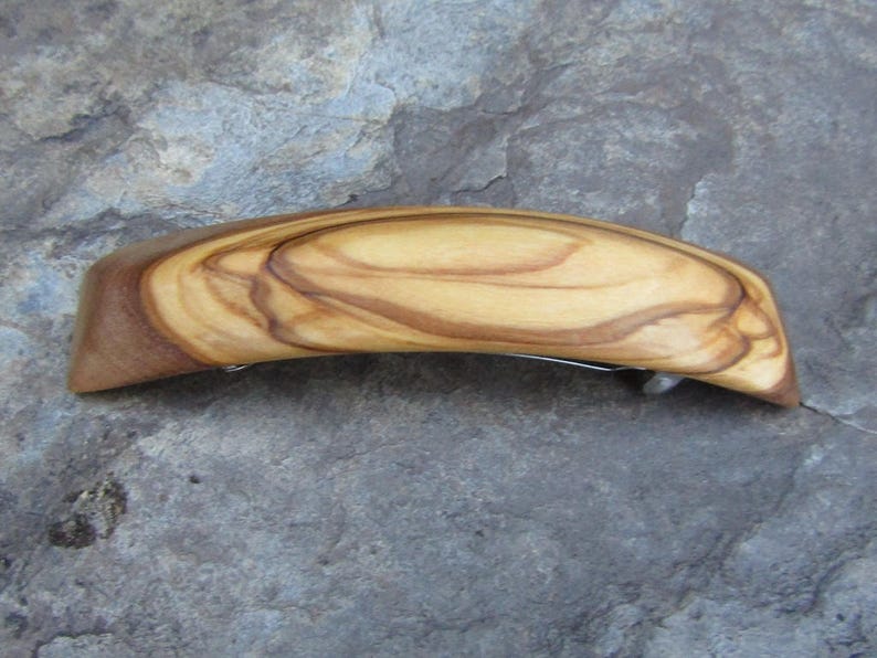 Barrette bois d'olivier pince à cheveux bois alentejoazul natural portugal artisan barrette française image 3
