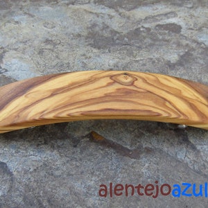 Barrette olive wood extra large hair clip hair slide wooden alentejoazul rectangular vegan handmade portugal french barrette thick hair image 4