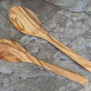 2 cucharas madera de olivo cuchara sopa alentejoazul orgánico portugal larp media cuchara madera cubiertos carpintería olivo gourmet imagen 3