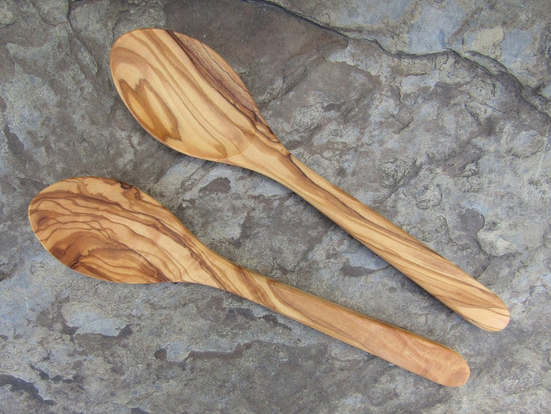 2 cucharas madera de olivo cuchara sopa alentejoazul orgánico portugal larp media cuchara madera cubiertos carpintería olivo gourmet imagen 3