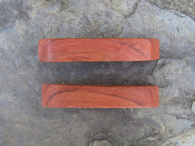 Set 2 mini barrettes red eucalyptus wood rectangular hairpin clip hair slide wooden alentejoazul vegan handmade portugal french barrette image 8