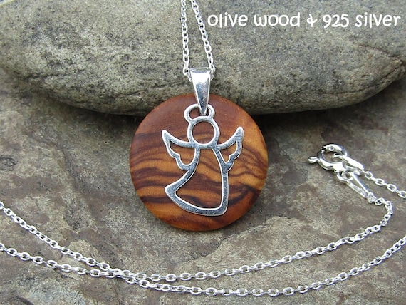 Simple Collier en Bois Dolivier Pendentif Pour Hommes Femmes Gar/çons Filles Bois Cadeau