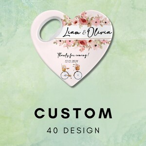 Cadeaux de mariage personnalisés pour les invités, 40 ouvre-bouteilles design et personnalisés avec aimant et carte de remerciement, cadeaux de fiançailles pour la douche nuptiale