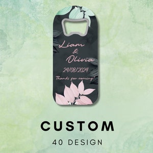 Personalisierte Hochzeitsgeschenke für Gäste in großen Mengen, 40 Designs und kundenspezifische angefertigte Flaschenöffner mit Magnet & Dankeskarte, einzigartige Gefälligkeiten