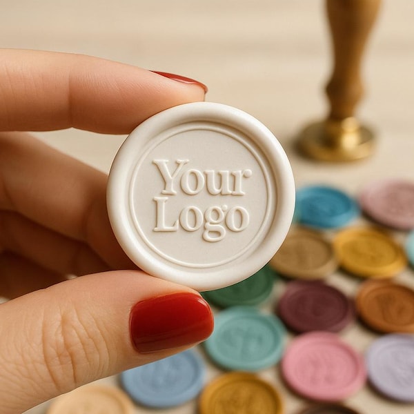 Custom Wax Seal Stickers: Wedding Monogram, Logo, Self-Adhesive