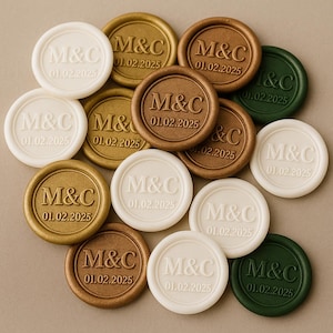 Custom Logo Wax Seal Stickers: Self-Adhesive Wedding Invitations