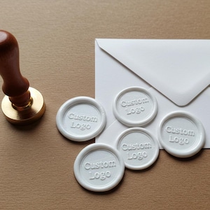 Custom Wax Seal Stickers: Wedding Monogram, Logo, Self-Adhesive