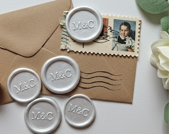 Custom Wax Seal Stickers with Self-Adhesive, Logo Wax Sticker, Personalized Handmade Wax Seals for Wedding invitation, Initial Wax Seals
