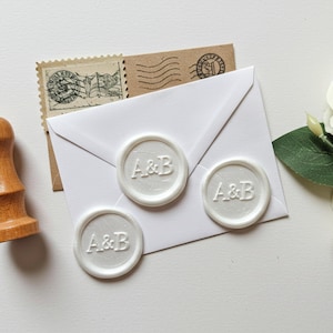 Personalisierte Wachs-Siegel-Aufkleber selbstklebend, Logo-Wachs-Aufkleber, handgefertigte Wachssiegel für Hochzeitseinladung, Monogramm-Initial
