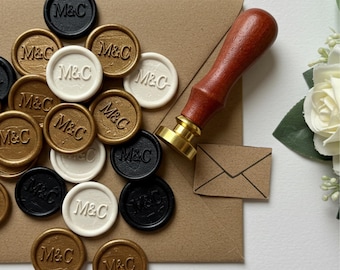 Custom Wax Seal Stickers with Self-Adhesive, Your Logo Wax Seals, Wax Seals for Wedding invitation, Monogram Initial
