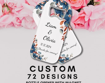 Personalized Bottle Opener Magnet Wedding Favors: Custom Guest in Bulk
