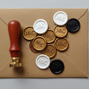 Aangepaste lakzegelstickers met zelfklevende, logo wassticker, gepersonaliseerde handgemaakte lakzegels voor huwelijksuitnodiging, eerste lakzegels
