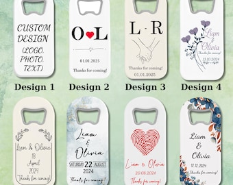 Custom Bottle Opener with Magnet Wedding Favors, Personalized Thank You Favors, Bridal Shower