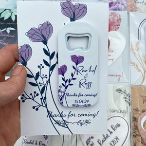 Cadeaux de mariage personnalisés avec carte de remerciement, aimant d'ouvre-bouteille personnalisé, cadeaux de fiançailles pour la douche nuptiale, cadeaux pour invités