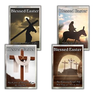 Holy Week Cards, Beautiful Religious Greeting Cards for Lent and Easter, Uplifting Messages and Art, Perfect for Family and Friends