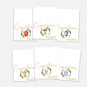 Adorable Baby Animal Congrats Card - Perfect for New Parents or Baby Showers