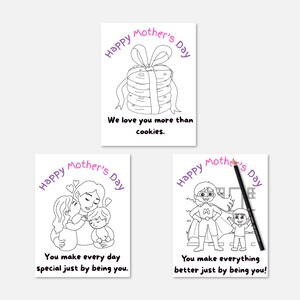 Set di pagine da colorare stampabili per la festa della mamma, disegni carini per bambini da realizzare come regalo per la loro mamma