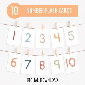 Montessori Preschool Math | Printable Number Flash Cards | Educational Printables for Preschoolers | Instant Download