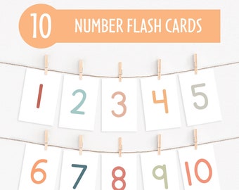 Montessori Preschool Math | Printable Number Flash Cards | Educational Printables for Preschoolers | Instant Download