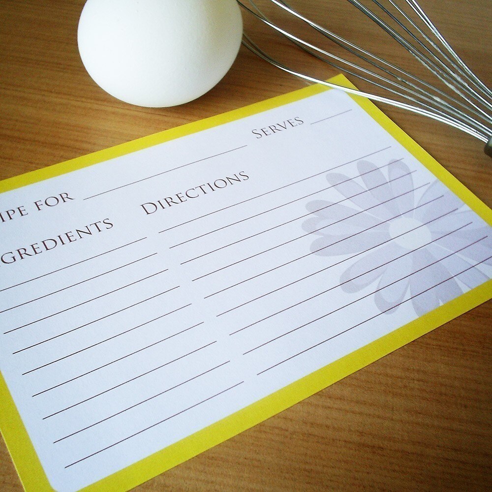Printable Recipe Cards - Etsy