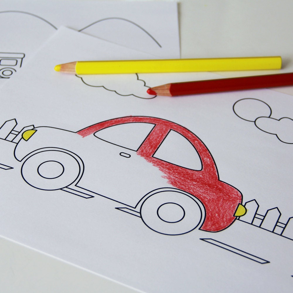 printable coloring pages vehicles etsy
